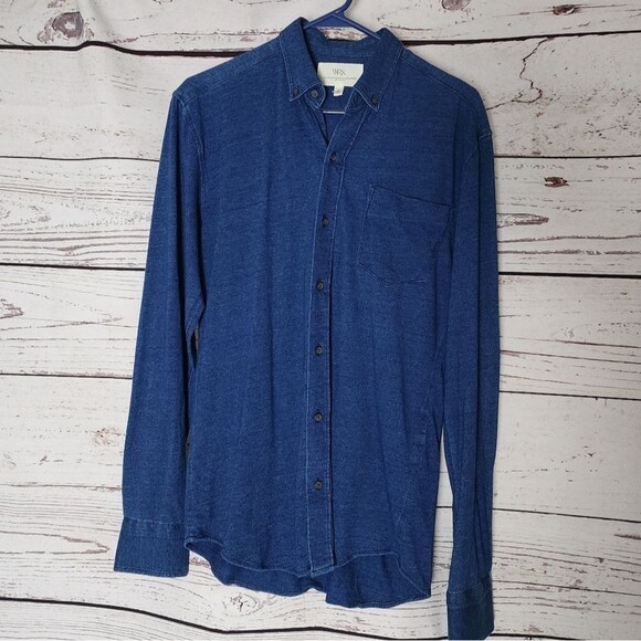 WRK Mens Blue Cotton Long Sleeve Button Down Small EUC - Picture 1 of 8